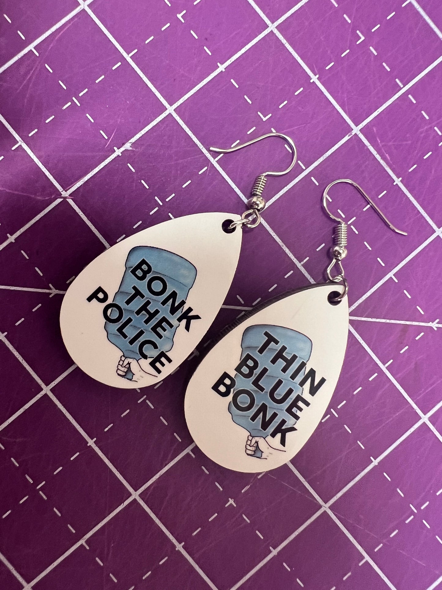 Thin Blue Bonk Earrings